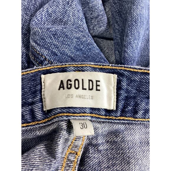 Agolde 'Riley' High Rise Straight Crop Denim Jean Size 30 - Picture 4 of 4
